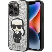 Karl Lagerfeld Deksel til iPhone 14 Pro 6.1 hardcase sølv/sølv Glitter Flakes Ikonik