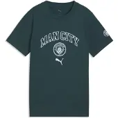 Puma Manchester City FtblCulture Tee Youth, Clothing, Green Terrain/Sea Glass, 7-8Y