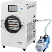 Vevor vakuumfrysetørker, 8,8-13,2 lbs/batch frysetørker for mat med 4-lags brett, vakuumpumpe, justerbar timer og temperaturkontroll, for frukt, grønnsaker, kjøtt, hvit