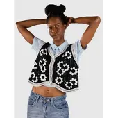 Blue Tomato Crochet Vest Strikket genser svart