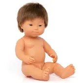 Miniland Europeisk Guttebaby-dukke Med Downs Syndrom 38 Cm