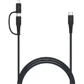 FIXED 2in1 Combo 60W - USB-C <-> USB-C / Lightning - 1.2m - Svart