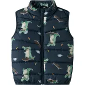 Name it Dynevest - NmmMylane - Insignia Blue m. Trykk - - 7 år (122) - Dunvest