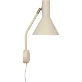 Frandsen Vegglampe Lyss, beige, stikkontakt, 42 cm høy, E27