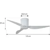 LINDBY takvifte Aulo, hvit, DC, stillegående, Ø 123 cm