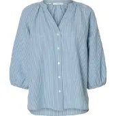 Selected Cleo-alberta Linen Blend 3/4-ermet Skjorte