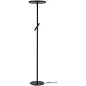 Orion LED-gulvlampe Teide, svart, metall, leselampe, dimmer