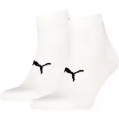 Puma Unisex Quarter Socks (2-Pack), Women, White, 43-46