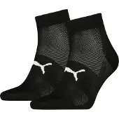 Puma Unisex Quarter Socks (2-Pack), Women, Black, 39-42