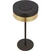 Briloner Akkubetjent bordlampe Booha, svart, metall, IP44, dimbar