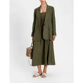 Twinset for woman. 261TF2020 Green linen blazer (44), Casual, Long sleeve