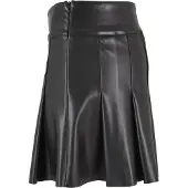 Urban Classics Synthetic Leather Pleated Skjørt