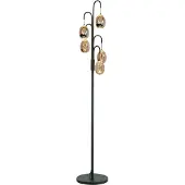 Highlight Gulvlampe Golden Egg svart/amber 165 cm 5 lyskilder metall/glass