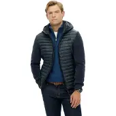 Superdry for man. M5012294A Hood Storm Fleece Hybrid Coat (S), Casual, Recycled Polister, Sustainable, Navy