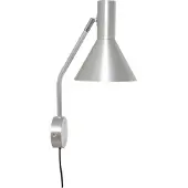 Frandsen Vegglampe Lyss, aluminiumsfarget, stikkontakt, 42 cm, E27