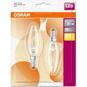 Osram LED Classic 2,5W/827 FIL E14 2-Pakkaus