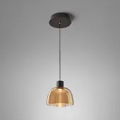 Bover LED-hengelampe Drep S/01, ravfarget, glass, 2700 K