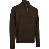 Deerhunter Harrington ½-Zip Knit Brown melange 4XL