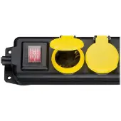 Goobay - Flerkoplingslist - AC 230 V - 3680 watt - inngang: type F - utgangskontakter: 5 (5 x power CEE 7/4) - 3 m kabel - svart, gul