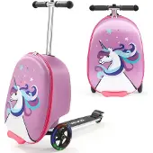 Vevor Ride-on bagasje, 20 l kapasitet, 20 tommers barnekoffert med Flash PU-hjul, justerbart håndtak og TPR-sklisikkert grep, sammenleggbar og lett sparkesykkelbagasje for barn fra 5 år, lilla