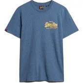 Superdry for man. M1012160A Classic T-shirt with blue Vintage logo (M), Casual, Cotton, Short sleeve