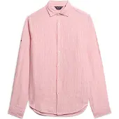 Superdry for man. M4010607A Casual linen long sleeve shirt pink (XXL)
