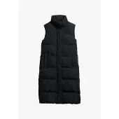 Superdry for woman. W5011803A Long-line quilted waistcoat black (XL), Casual, Recycled Polister, Sustainable