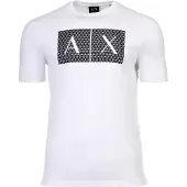 Armani Exchange for man. 8NZTCKZ8H4Z1100 Squares T-shirt white (XL), Casual, Cotton, Short sleeve