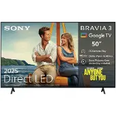 Sony Bravia 3 K-50S3 - 50" Diagonalklasse (49.5" synlig) LED-bakgrunnsbelyst LCD TV - Smart TV - Google TV - 4K UHD (2160p) 3840 x 2160 - HDR - Dir...