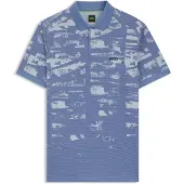 BOSS for man. 50558583 Active slim fit polo shirt blue (L), Casual, Polyester, Short sleeve
