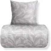 In Style Sengetøy - Satin - Sandfarget print av blader