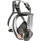 3M 6800M, Full ansiktsmaske åndedrettsvern, Atmosfæreleverende respirator, Konstruksjon, Food processing, Gas & oil, Generell produksjon, Industrielt vedlikehold, Marinen,..., Grå, Silikon, Termoplas