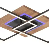 Elobra LED-taklampe Panama M Plus, eik/svart, lengde 61 cm
