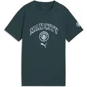 Puma Manchester City FtblCulture Tee Youth, Clothing, Green Terrain/Sea Glass, 9-10Y