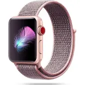 Tech Protection nylonrem til Apple Watch 4 / 5 / 6 / 7 / 8 / 9 / SE (38/40/41 mm) - Rosa
