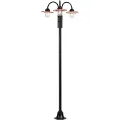 QAZQA Moderne utendørslampe svart med kobber 235 cm 3 lys IP44 - Kansas