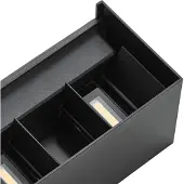 LINDBY utendørs LED-vegglampe Nivar, kantet, svart, 20 cm, IP54
