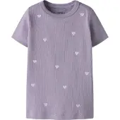 Name it T-skjorte - Noos - Rib - NmfNakal - Lavender Grå - - 5 år (110) - T-skjorte