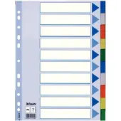 Esselte Skilleblad PP A4 10-delt Flerf.
