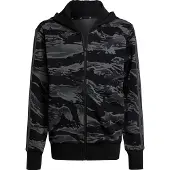 Adidas Cardigan - J Camo FZ HD - Black/GREFIV - - 8 år (128) - Cardigan