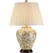 ELSTEAD Bordlampe «Leaves», porselen, tre, høyde 62 cm