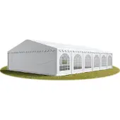 TOOLPORT 8x12 m partytelt, PVC-presenning, hvit, med bunnramme