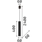 Ideal Lux hengelampe, messingfarget, Ø 6 cm, metall