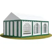 Sonstiges 4x6 m partytelt, PVC-presenning, grønn-hvit, med bunnramme