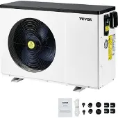 Vevor elektrisk bassengvarmepumpe, 2,51–11,38 kW oppvarmingskapasitet, energisparende bassengvarmere med variabel frekvens for 25–50 m³ over bakken, oppvarming og kjøling av bassengvannsbereder AC220–