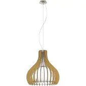 Eglo Tindori - Taklampe - 1 sokkel - E27 - hvit, lønn, satin-nikkel