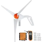 OEM 500W vindturbingenerator, 12V vindturbinsett, 3-blads vindkraftgenerator med anemometer, MPPT-kontroller og justerbar vindretning, egnet for hjem, gård, bobiler, båter