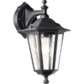 Brilliant Carleen utendørs vegglampe, pendel, svart, metall, glass