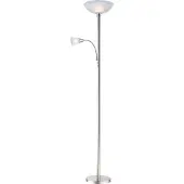 Globo Blade uplight med leselampe, matt nikkel
