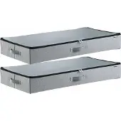 Vevor Oppbevaring under sengen med klare lokk, 850 x 430 x 120 mm, 45 l store oppbevaringsbeholdere for klær under sengen, lavprofilerte skobokser under sengen, for teppesko, soverom, 2-pakning
